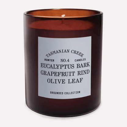 Candle - Hunter - Hunter No. 4 Eucalyptus Bark, Grapefruit Rind, Olive Leaf Soy Candle Tasmanian Creek - The Gift Company