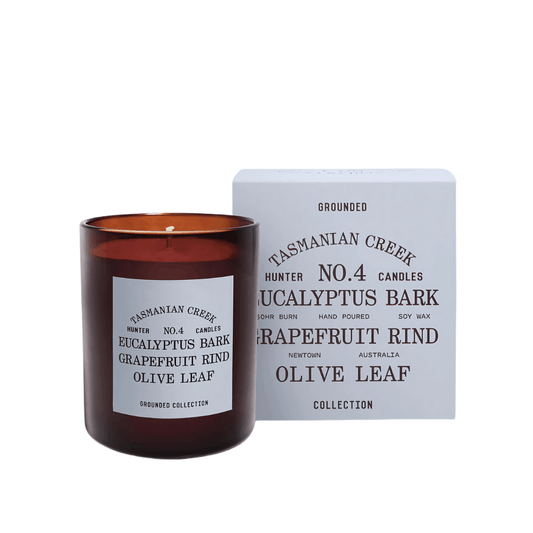 Candle - Hunter - Hunter No. 4 Eucalyptus Bark, Grapefruit Rind, Olive Leaf Soy Candle Tasmanian Creek - The Gift Company