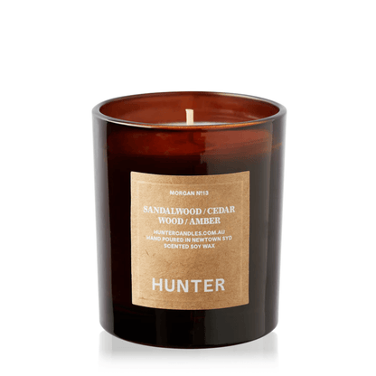 Candle - Hunter - Hunter Sandalwood, Cedarwood, Amber Soy Candle Morgan - The Gift Company