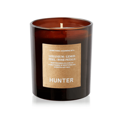 Candle - Hunter - Hunter Something Charming Soy Candle Geranium, Lemon Peel, Rose Petals - The Gift Company