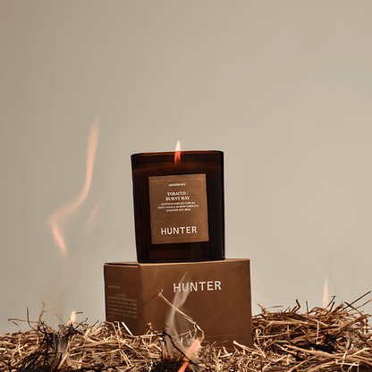 Candle - Hunter - Hunter Tobacco, Burnt Hay Soy Candle Andrew - The Gift Company