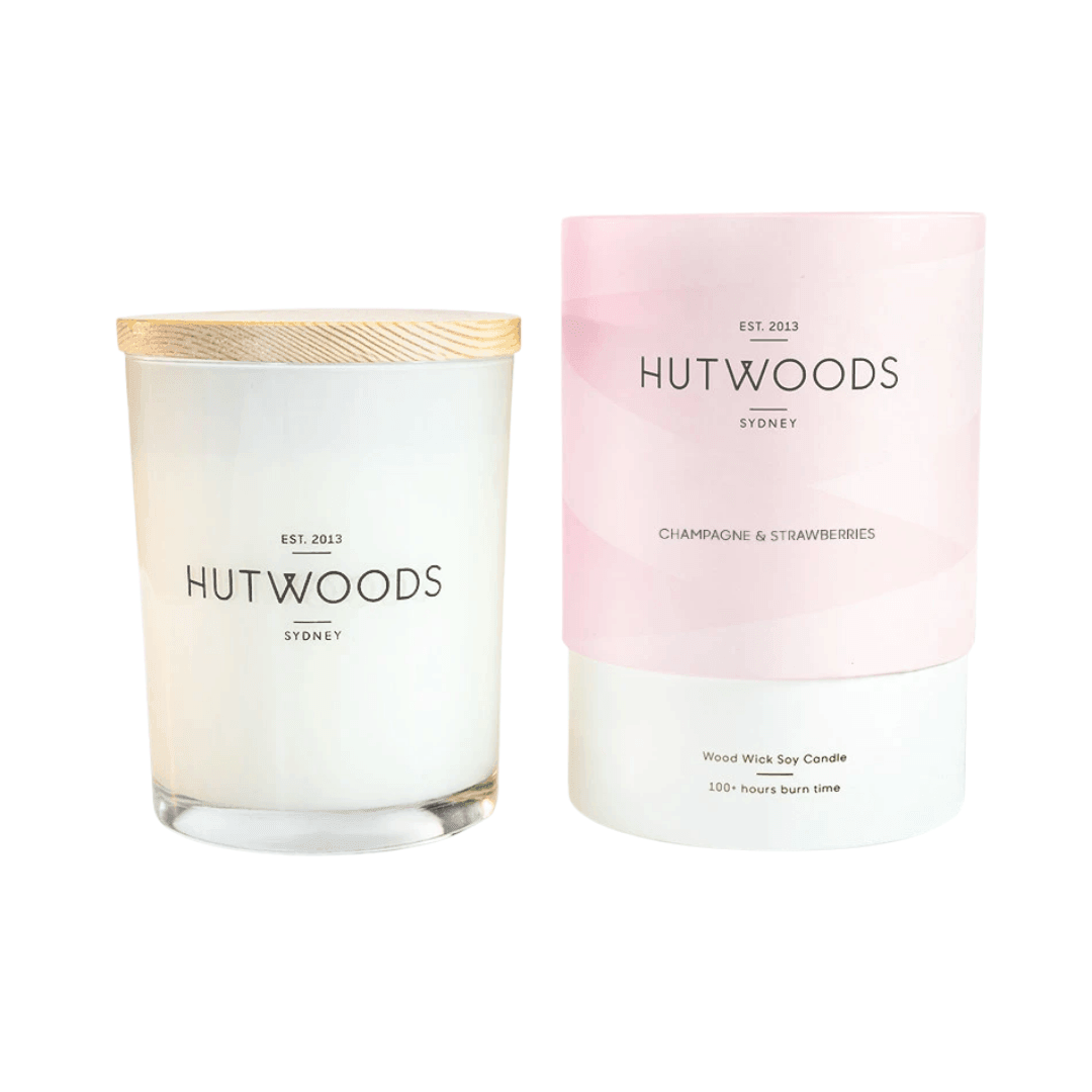 Candle - Hutwoods - Champagne & Strawberries Candle 500g - The Gift Company