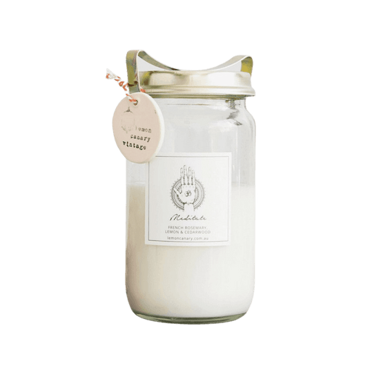 Candle - Lemon Canary - Jasmine, Violet, Rose & Ginger | Vintage Jar 600mL - The Gift Company