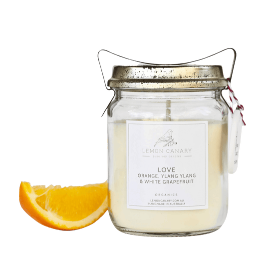 Candle - Lemon Canary - Orange, Ylang Ylang & White Grapefruit | Vintage Jar | 350mL - The Gift Company