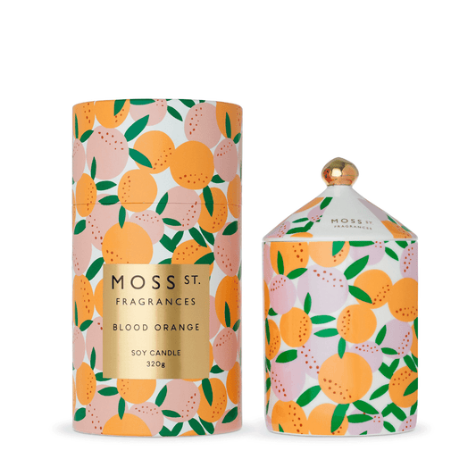 Candle - Moss St Ceramics - MOSS ST Ceramics Blood Orange Soy Candle 320g - The Gift Company