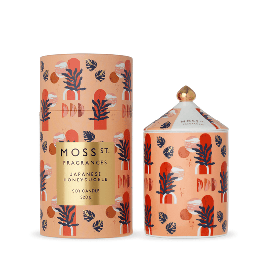 Candle - Moss St Ceramics - MOSS ST Ceramics Japanese Honeysuckle Candle 320g - The Gift Company