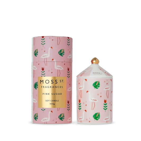 Candle - Moss St Ceramics - MOSS ST Ceramics Pink Sugar Soy Candle 100g - The Gift Company