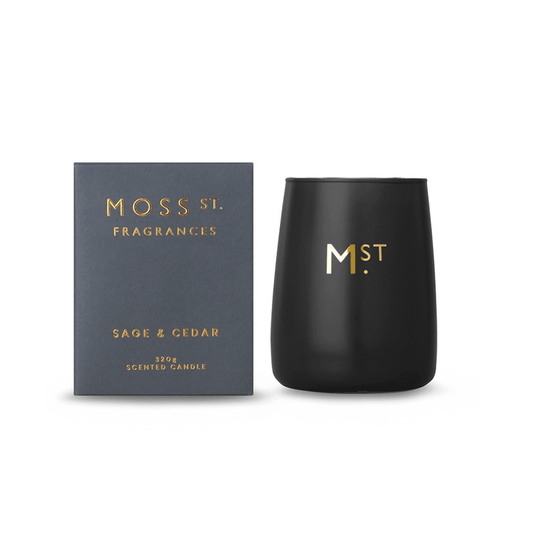 Candle - Moss St - MOSS ST Sage & Cedar Candle 320g - The Gift Company