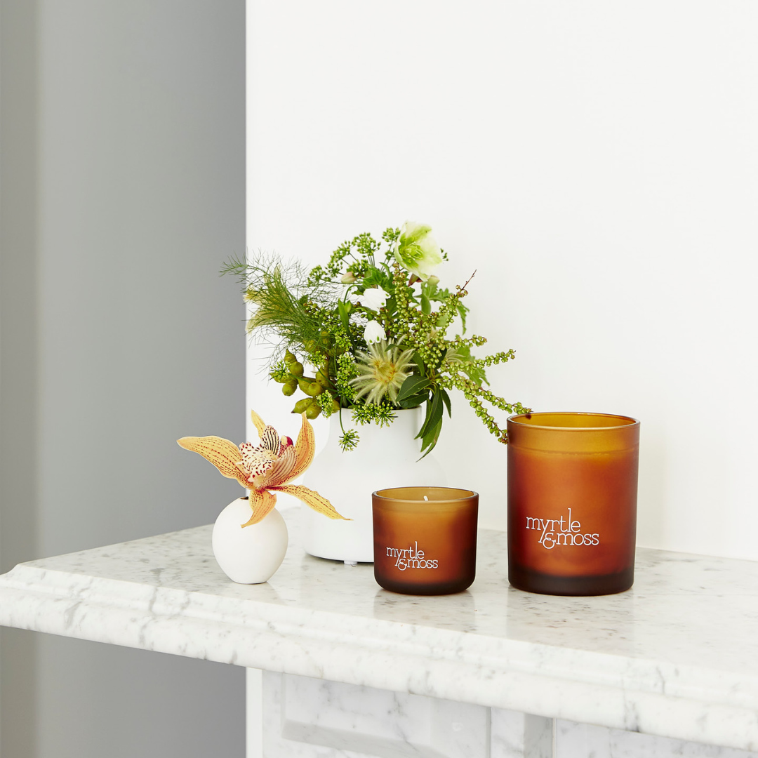 Candle - Myrtle & Moss - Myrtle & Moss Soy Wax Candle Rose Geranium, Grapefruit & Clary Sage (50 Hours) - The Gift Company