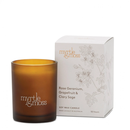 Myrtle & Moss Christmas Candle Sweet Orange, Nutmeg & Cinnamon 50 Hours