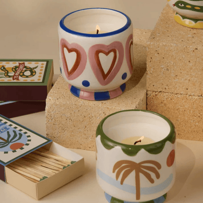 Candle - Paddywax - Paddywax Adopo Hearts Ceramic Candle - Rosewood Vanilla 226g - The Gift Company