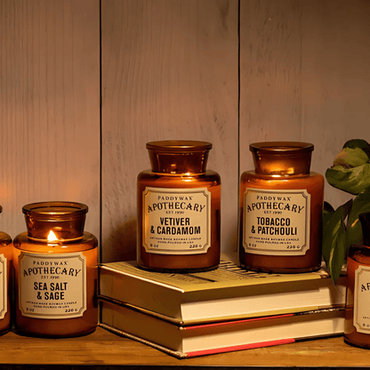Candle - Paddywax - Paddywax Apothecary Glass Candle Persimmon Chestnut 8oz - The Gift Company