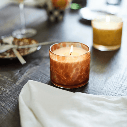 Candle - Paddywax - Paddywax Hand Blown Amber Bubble Glass Candle - Baltic Ember 226g - The Gift Company
