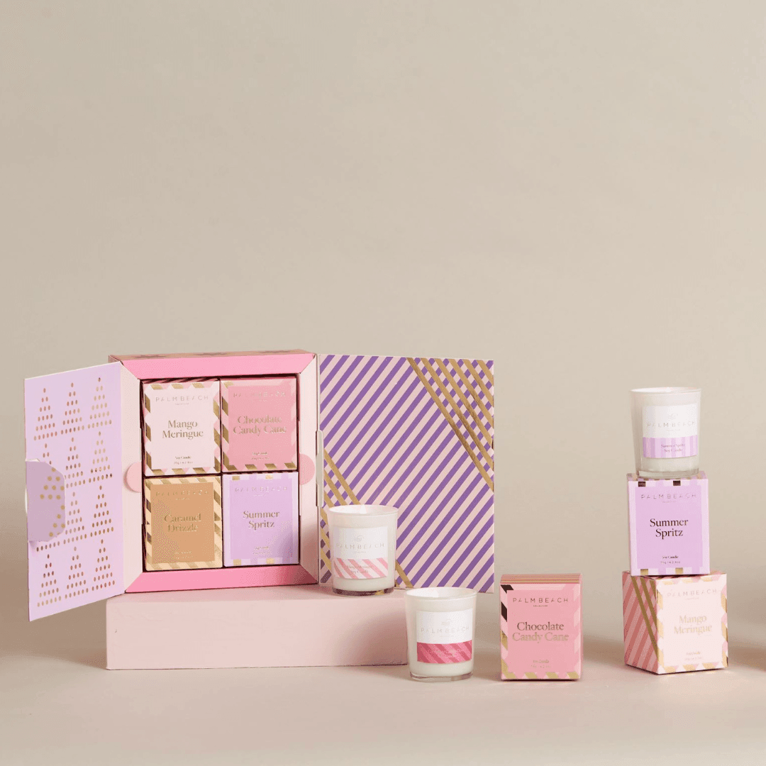 Candle - Palm Beach - Palm Beach Christmas Candle Collection Quad - The Gift Company