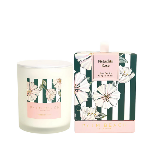 Candle - Palm Beach - Palm Beach Pistachio Rose 420g Standard Candle - The Gift Company