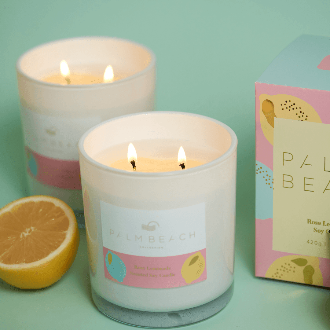 Candle - Palm Beach - Palm Beach Rose Lemonade Candle 420g - The Gift Company
