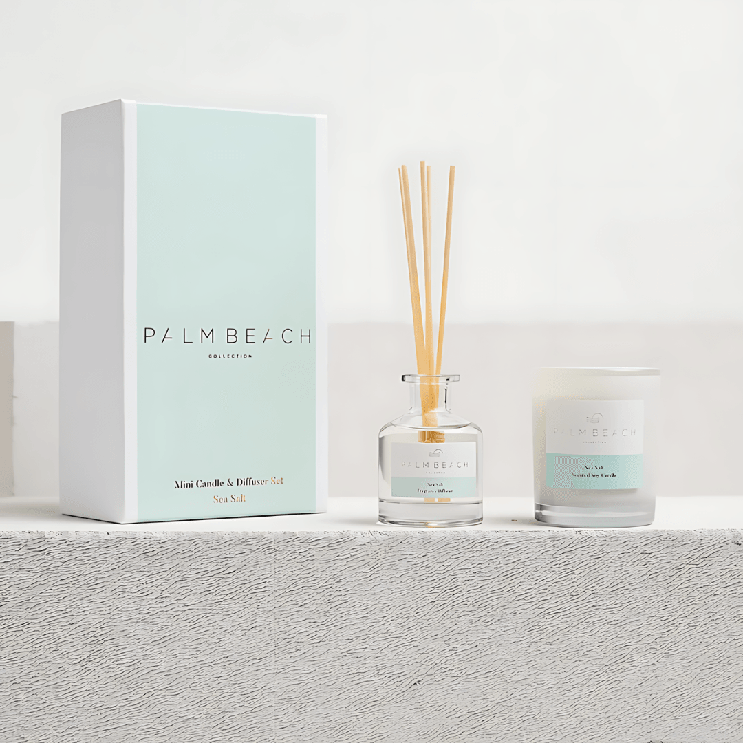 Candle - Palm Beach - Palm Beach Sea Salt Mini Candle & Diffuser - The Gift Company