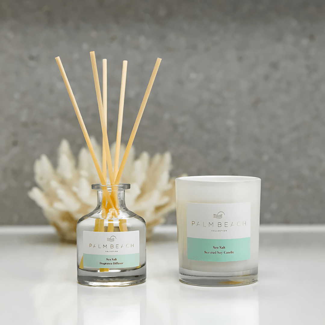 Candle - Palm Beach - Palm Beach Sea Salt Mini Candle & Diffuser - The Gift Company