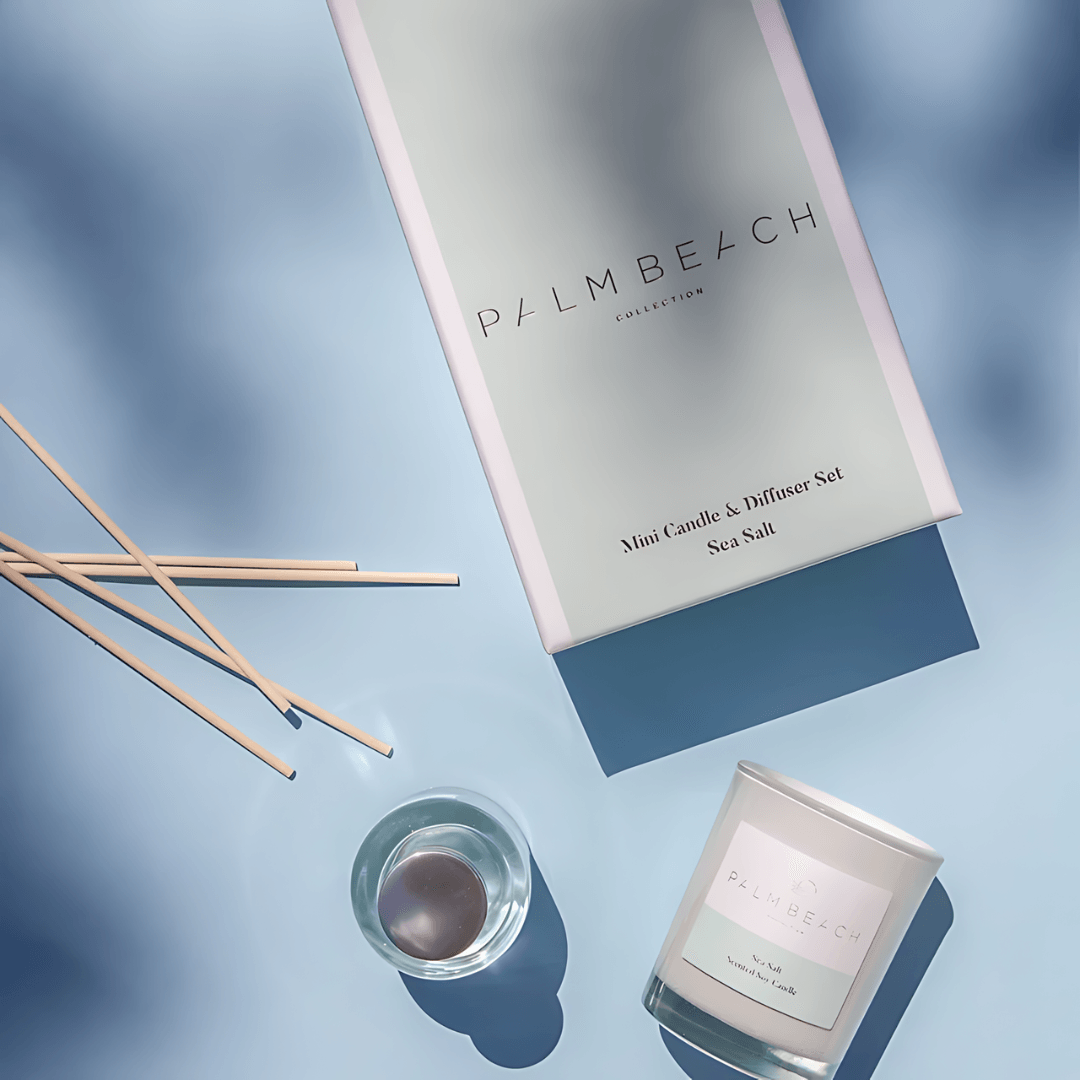 Candle - Palm Beach - Palm Beach Sea Salt Mini Candle & Diffuser - The Gift Company