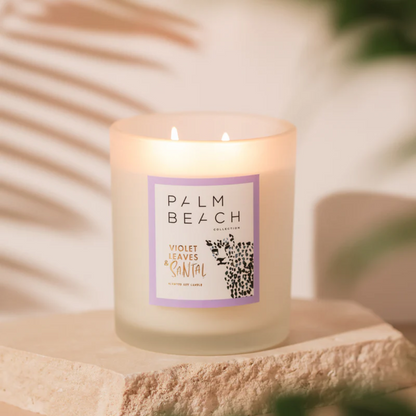 Candle - Palm Beach - Palm Beach Violet Leaves & Santal 420g Standard Candle - The Gift Company