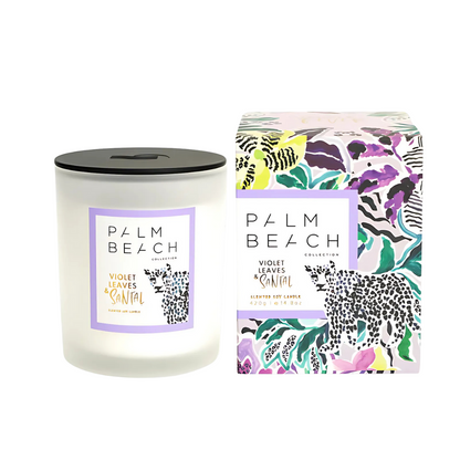 Candle - Palm Beach - Palm Beach Violet Leaves & Santal 420g Standard Candle - The Gift Company