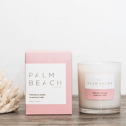 Candle - Palm Beach - Palm Beach White Rose & Jasmine Candle 420g - The Gift Company