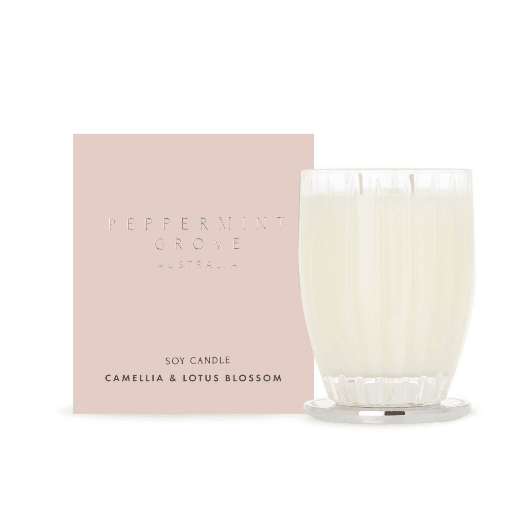 Candle - Peppermint Grove - Peppermint Grove Camellia & Lotus Blossom Candle 370g - The Gift Company