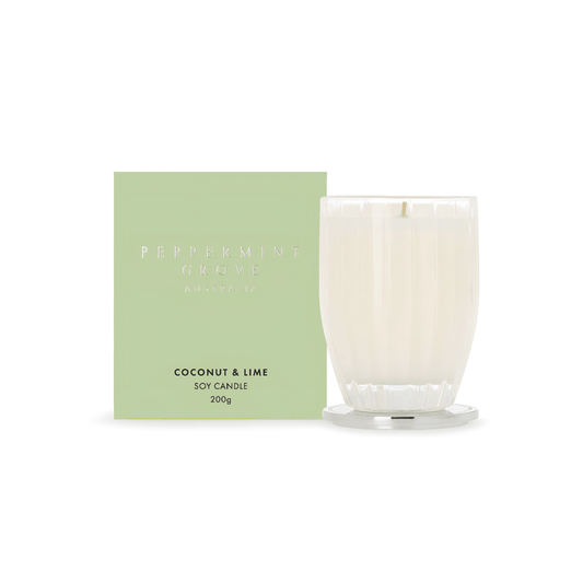Candle - Peppermint Grove - Peppermint Grove Coconut & Lime Soy Candle 200g - The Gift Company