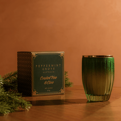 Candle - Peppermint Grove - Peppermint Grove Crushed Pine & Clove Soy Candle 370g - The Gift Company