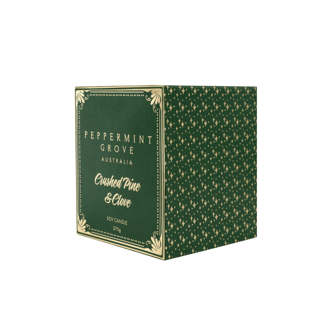 Candle - Peppermint Grove - Peppermint Grove Crushed Pine & Clove Soy Candle 370g - The Gift Company