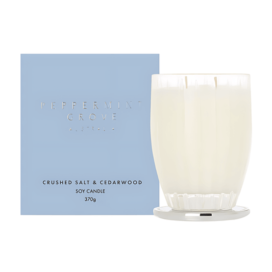 Candle - Peppermint Grove - Peppermint Grove Crushed Salt & Cedarwood Candle 200g - The Gift Company