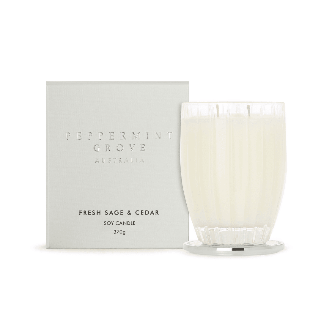 Candle - Peppermint Grove - Peppermint Grove Fresh Sage & Cedar Candle 370g - The Gift Company