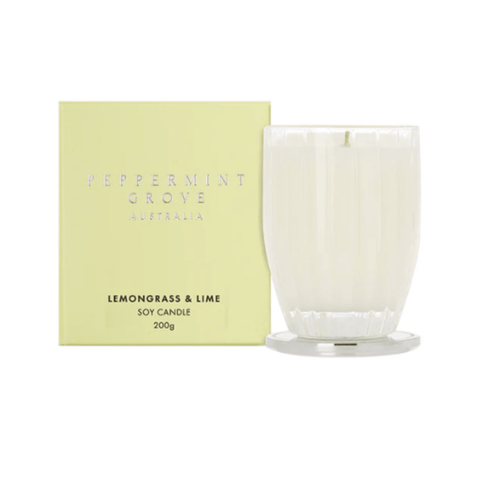 Candle - Peppermint Grove - Peppermint Grove Lemongrass & Lime Soy Candle 200g - The Gift Company