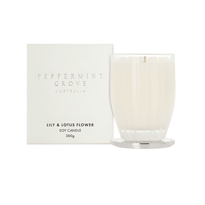 Candle - Peppermint Grove - Peppermint Grove Lily & Lotus Flower Soy Candle 200g - The Gift Company