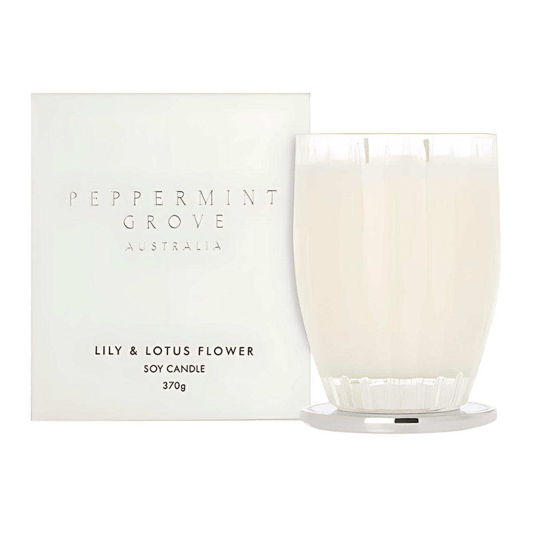 Candle - Peppermint Grove - Peppermint Grove Lily & Lotus Flower Soy Candle 370g - The Gift Company