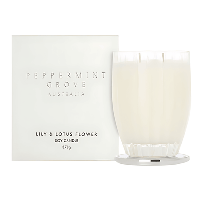 Candle - Peppermint Grove - Peppermint Grove Lily & Lotus Flower Soy Candle 370g - The Gift Company