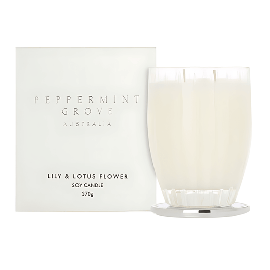 Candle - Peppermint Grove - Peppermint Grove Lily & Lotus Flower Soy Candle 370g - The Gift Company
