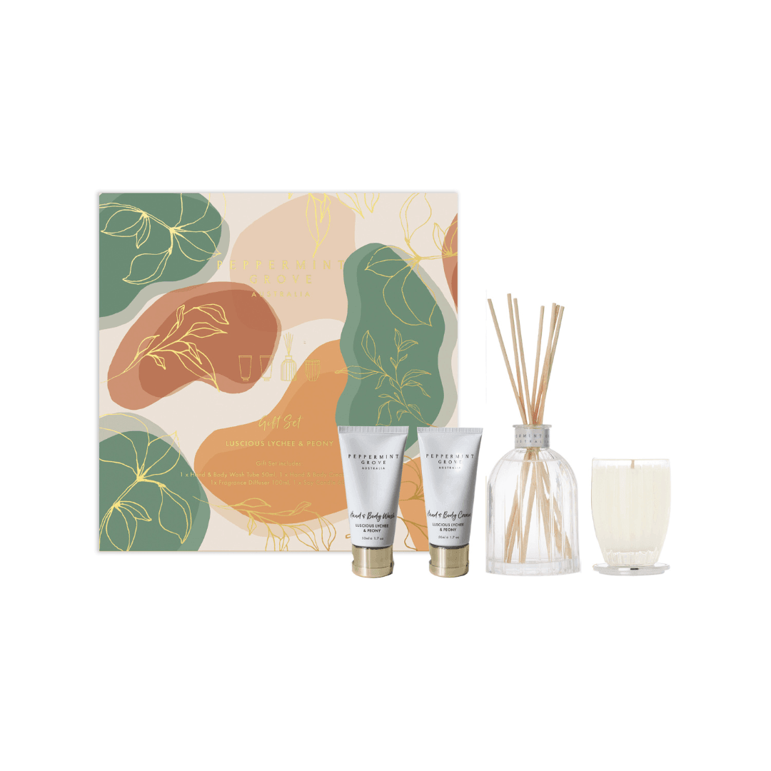 Candle - Peppermint Grove - Peppermint Grove Luscious Lychee & Peony Gift Set - The Gift Company