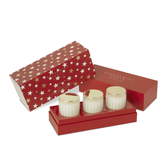 Candle - Peppermint Grove - Peppermint Grove Mini Soy Candle Trio - The Gift Company