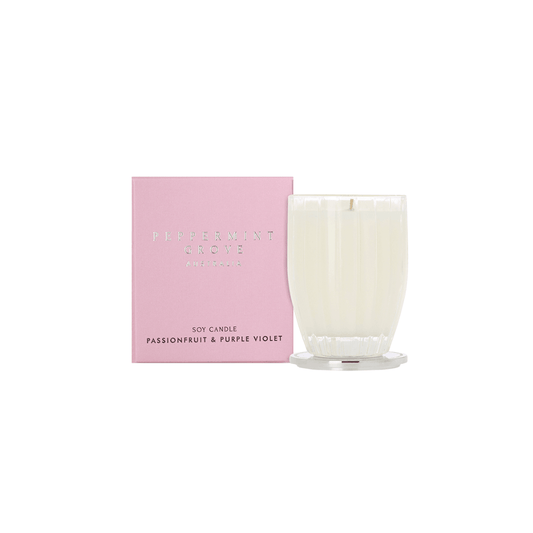 Candle - Peppermint Grove - Peppermint Grove Passionfruit & Purple Violet Soy Candle 200g - The Gift Company