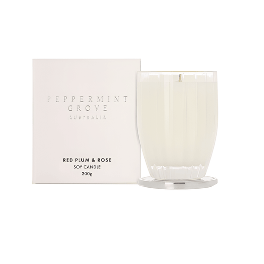 Candle - Peppermint Grove - Peppermint Grove Red Plum & Rose Soy Candle 200g - The Gift Company