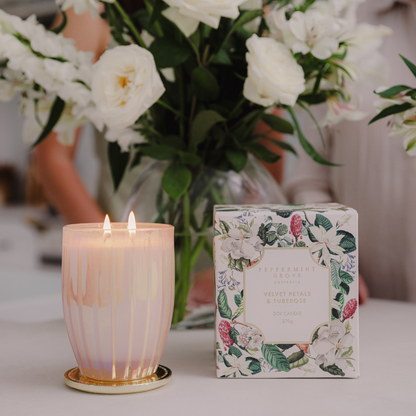 Candle - Peppermint Grove - Peppermint Grove Velvet Petals & Tuberose Soy Candle 370g - The Gift Company