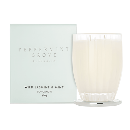 Candle - Peppermint Grove - Peppermint Grove Wild Jasmine & Mint Soy Candle 370g - The Gift Company