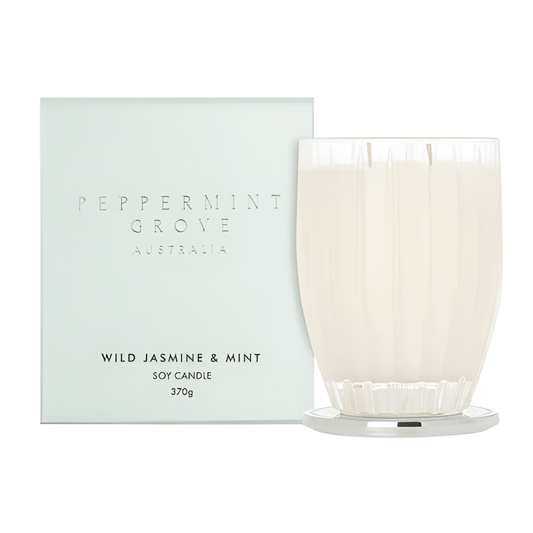 Candle - Peppermint Grove - Peppermint Grove Wild Jasmine & Mint Soy Candle 370g - The Gift Company