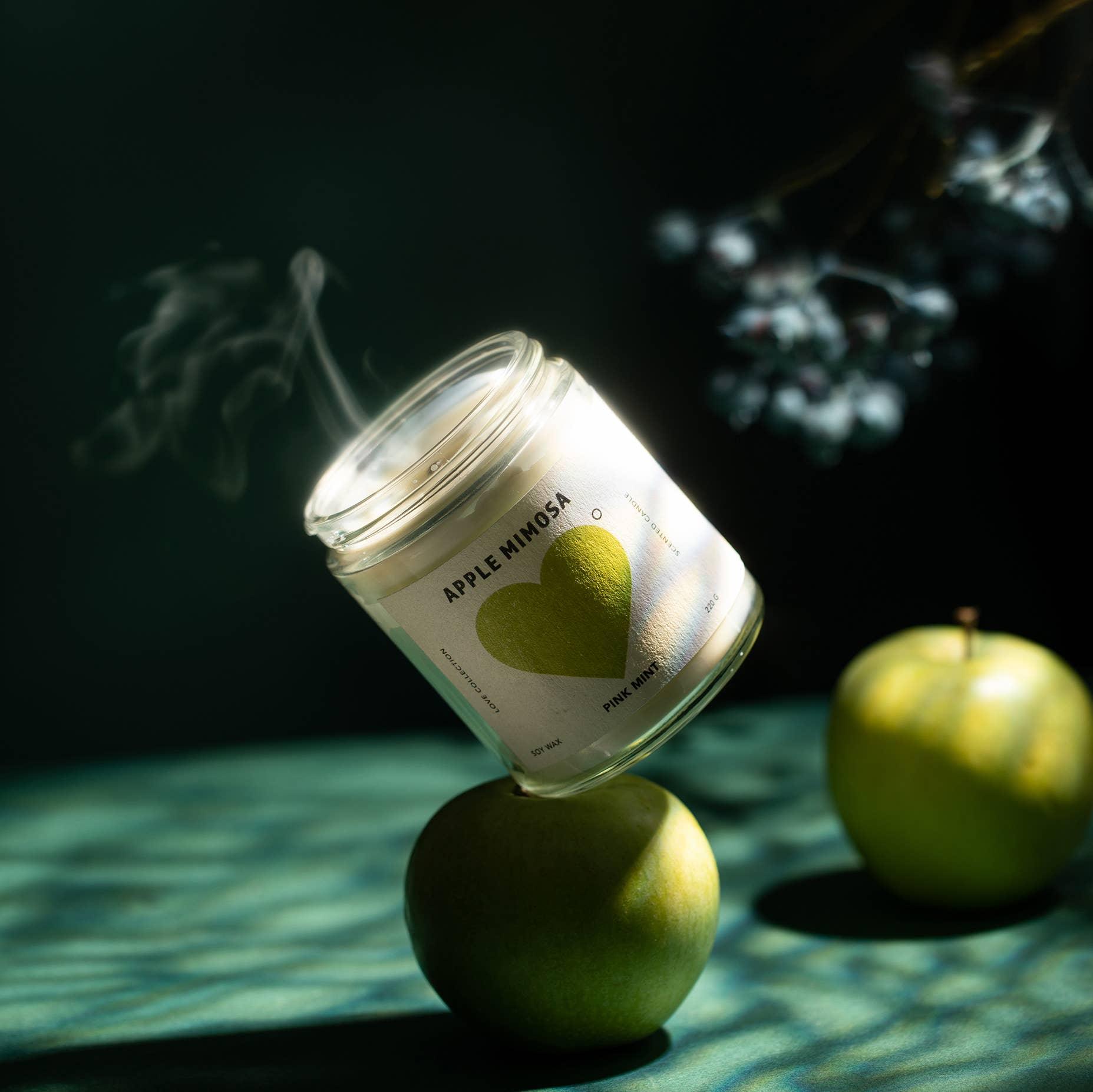 Candle - Pinkmint Candle - Pinkmint Candle Apple Mimosa Soy Candle 220g - The Gift Company