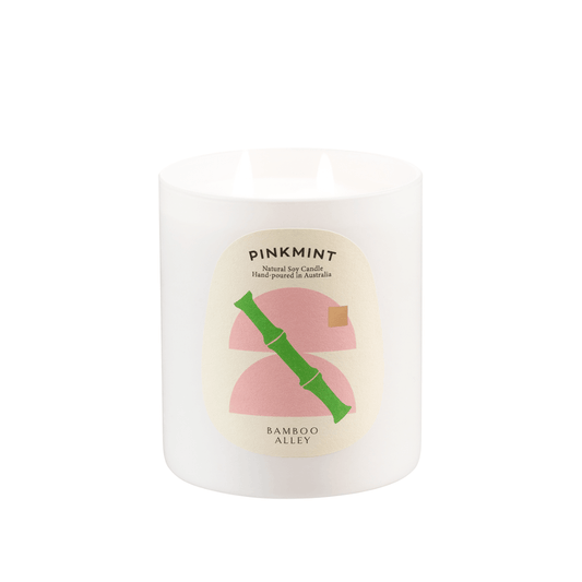 Candle - Pinkmint Candle - Pinkmint Candle Bamboo Alley Double Wick Soy Candle 470g - The Gift Company