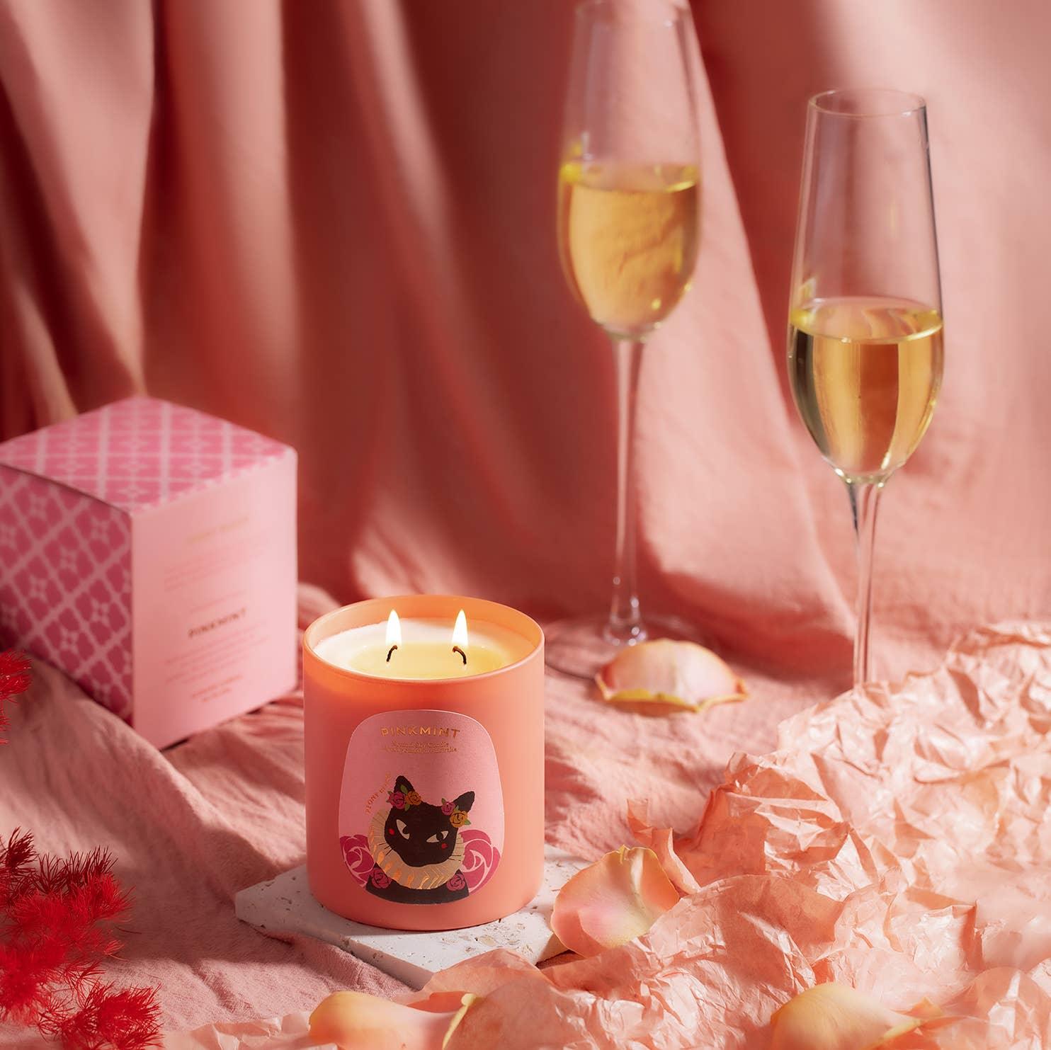 Candle - Pinkmint Candle - Pinkmint Candle Peony Blush Double Wick Soy Candle - The Gift Company