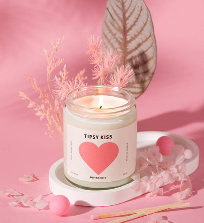 Candle - Pinkmint Candle - Pinkmint Candle Tipsy Kiss Soy Candle 220g - The Gift Company