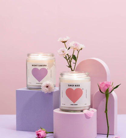 Candle - Pinkmint Candle - Pinkmint Candle Tipsy Kiss Soy Candle 220g - The Gift Company