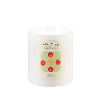 Candle - Pinkmint Candle - Pinkmint Candle Wild Berries Double Wick Soy Candle 470g - The Gift Company